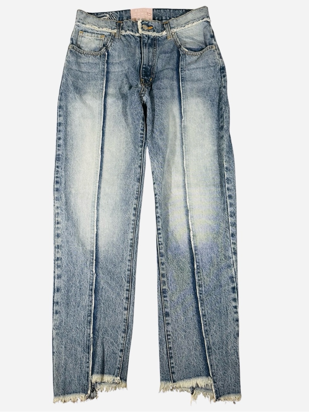 Revice Jeans Women Size 27 Blue Light Wash Front Seam High Rise Made In USA